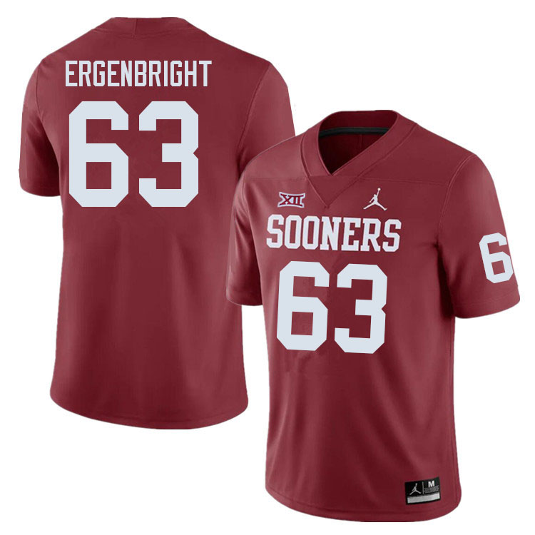Men #63 Kyle Ergenbright Oklahoma Sooners College Football Jerseys Sale-Crimson